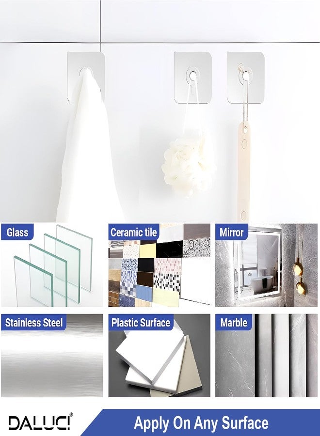 DALUCI Self Adhesive Wall Hooks (5 Pack) - Photo Frame Hooks for Wall Heavy Items Without Drilling | Heavy Duty Sticky Hanger Hook Nail Free Wall Hooks for Hanging Clocks & Keys (Photo Frame Hook, 5) - Image 5